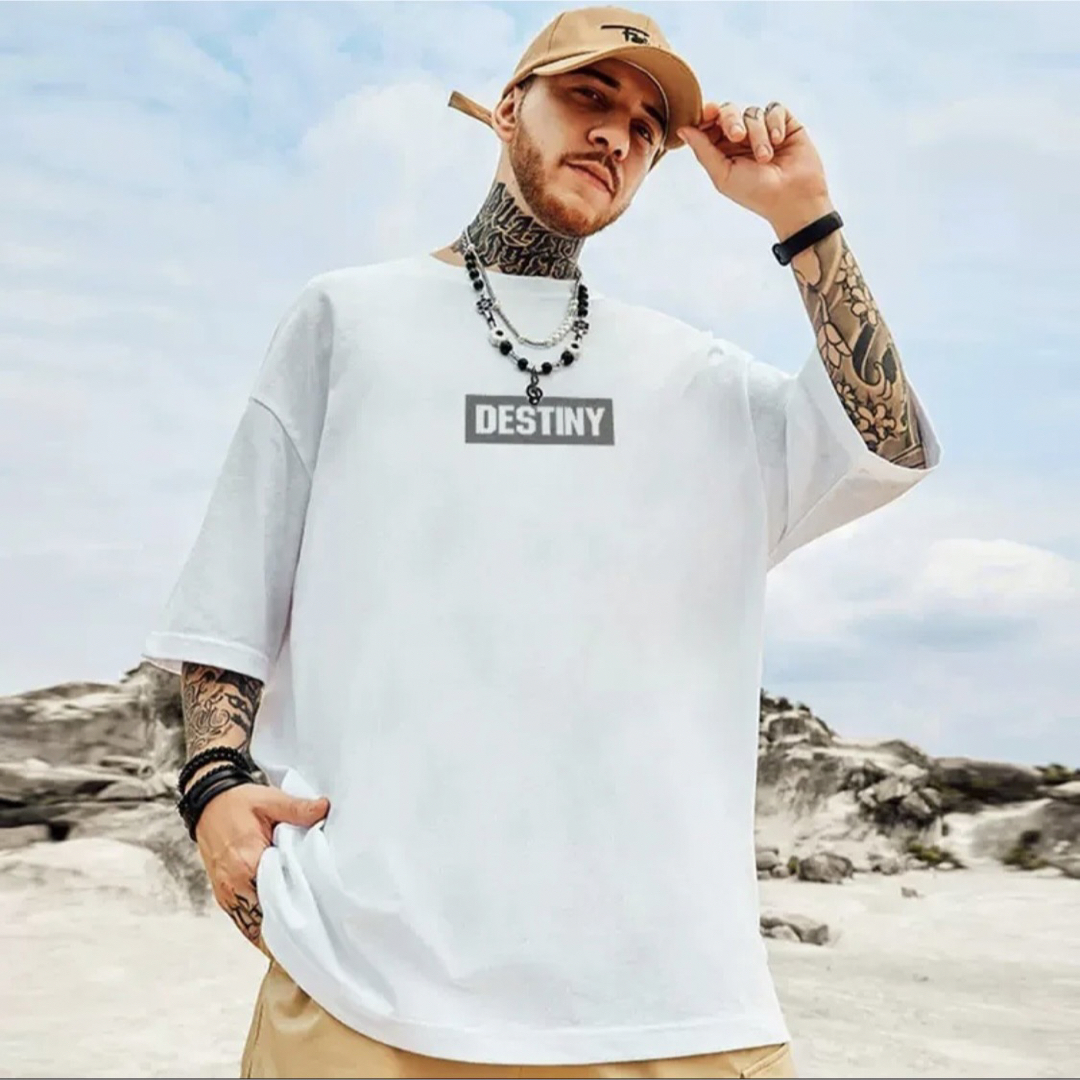 メンズ Tシャツ BIG 大きめ ロゴ ホワイト 白 ストリート 半袖 2XL メンズ Tシャツ BIG 大きめ ロゴ ホワイト 白 ストリート 半袖 2XL