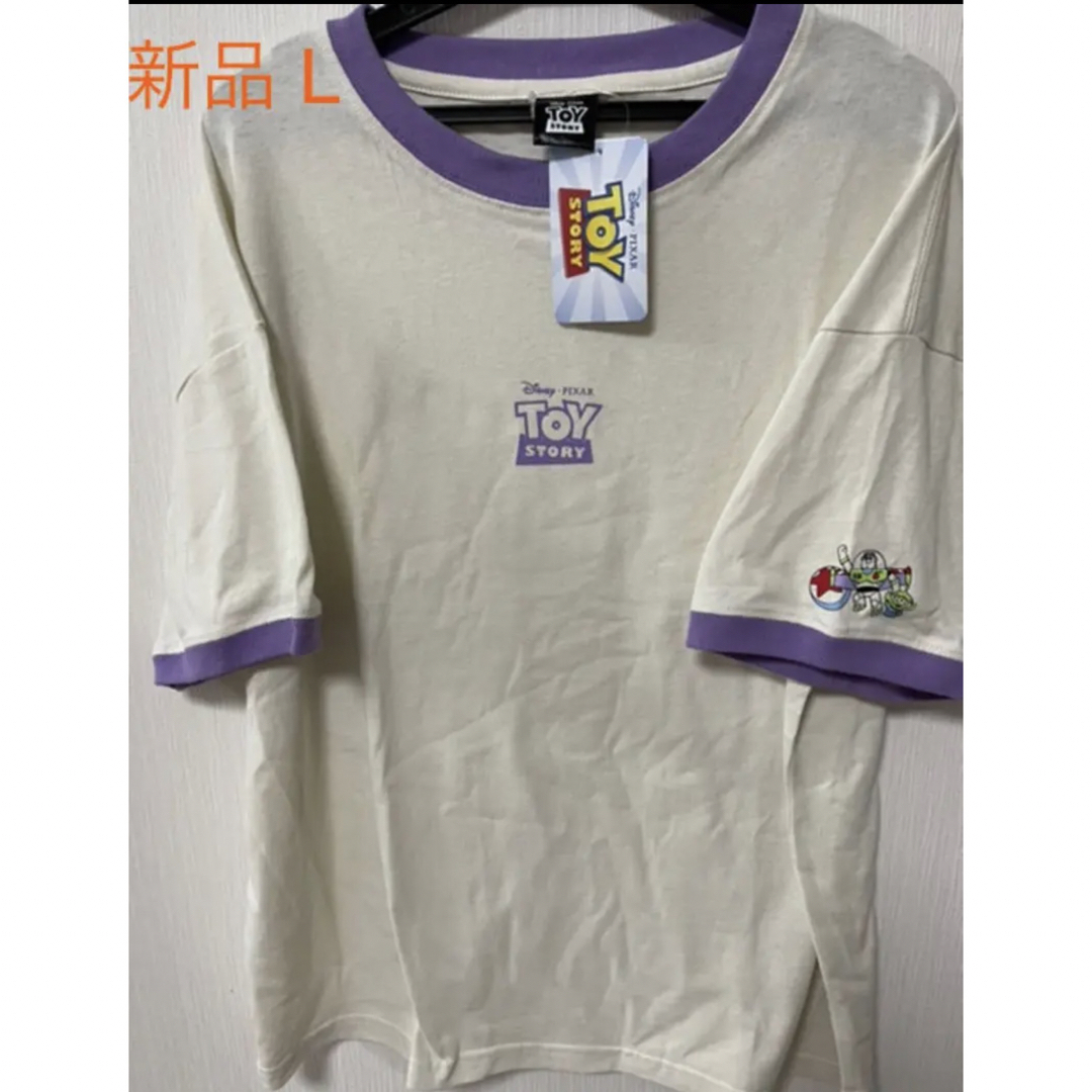Disney(ディズニー)のトイストーリー　Tシャツ　バズ　リトルグリーンメン 半袖　ピクサーボール　袖柄 レディースのトップス(Tシャツ(半袖/袖なし))の商品写真