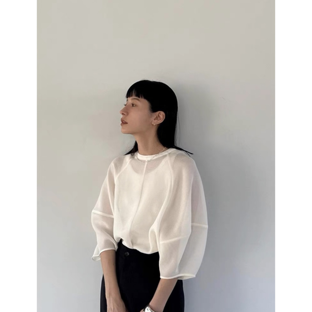 早期発送対応　CLANE MESH FORM SLEEVE BLOUSE