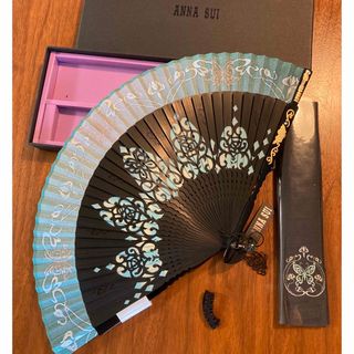 未使用☆ANNA SUI 扇子☆アナスイ☆浴衣☆(株)新京清堂☆バタフライ