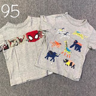 ベビーギャップ(babyGAP)のベビーギャップ★95 半袖2枚セット　スパイダーマン　動物　アメコミ(Tシャツ/カットソー)