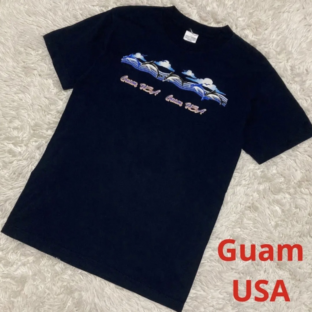 GUAM USA グアム　ドルフィン　イルカ　Tシャツ　メンズ　L    良品 メンズのトップス(Tシャツ/カットソー(半袖/袖なし))の商品写真