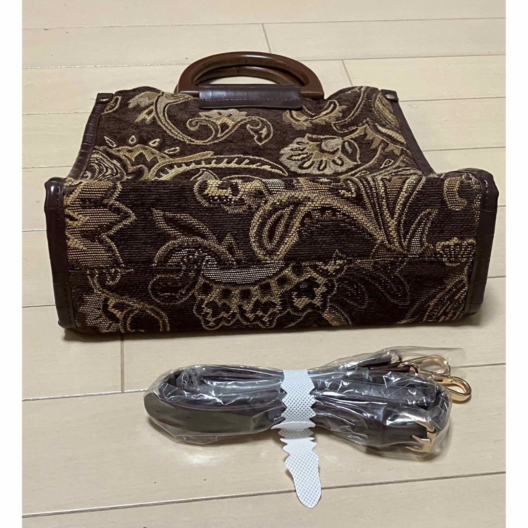 UN BILLION(アンビリオン)のアンビリオン　ペイズリー2ウェイハンドバッグ　ショルダー付き　美品 レディースのバッグ(ハンドバッグ)の商品写真