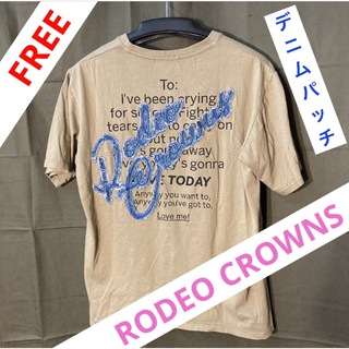 ロデオクラウンズ(RODEO CROWNS)の【必見！デザイン！】ロデオクラウンズ　デニムパッチ　Tシャツ(Tシャツ/カットソー(半袖/袖なし))