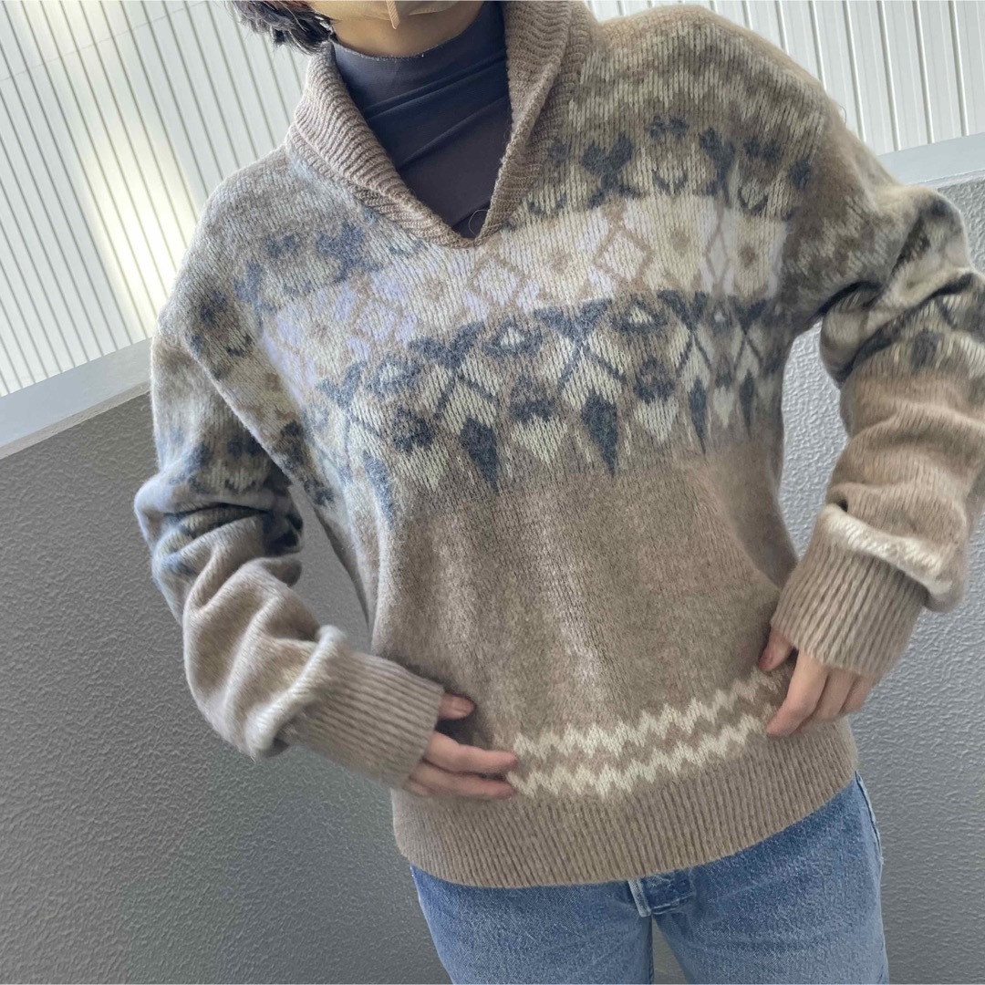<24時間以内に発送!>60sモヘアニットBarclayバークレーノルディック柄