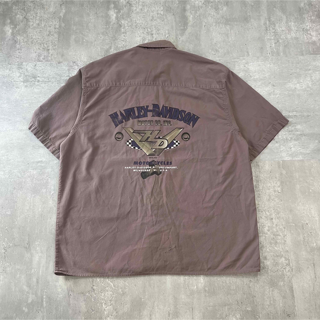 Harley Davidson(ハーレーダビッドソン)のHARLEY DAVIDSON バックプリントシャツ ヴィンテージシャツ メンズのトップス(Tシャツ/カットソー(半袖/袖なし))の商品写真