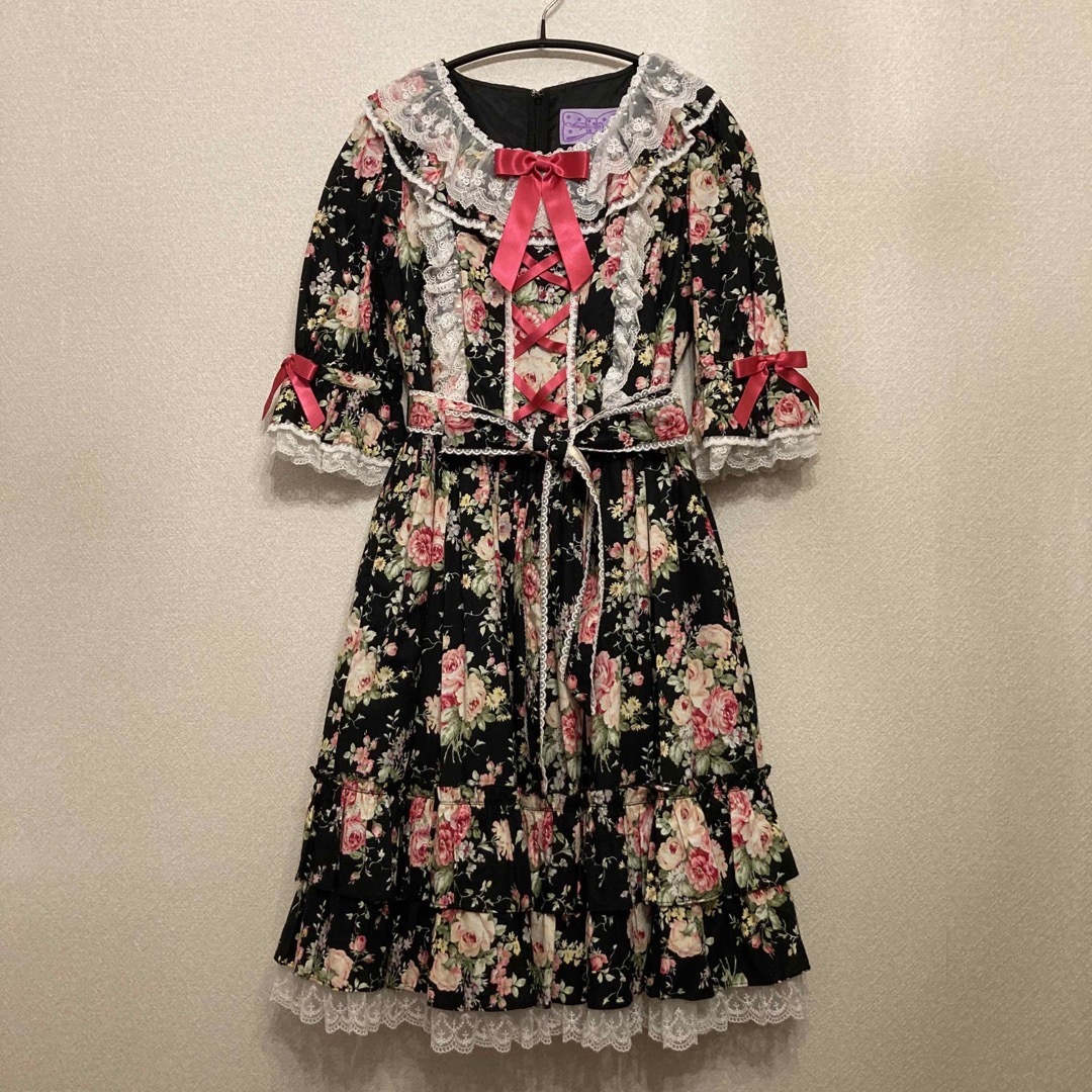 Angelic Pretty sweet rose ワンピース 黒 サンプル品