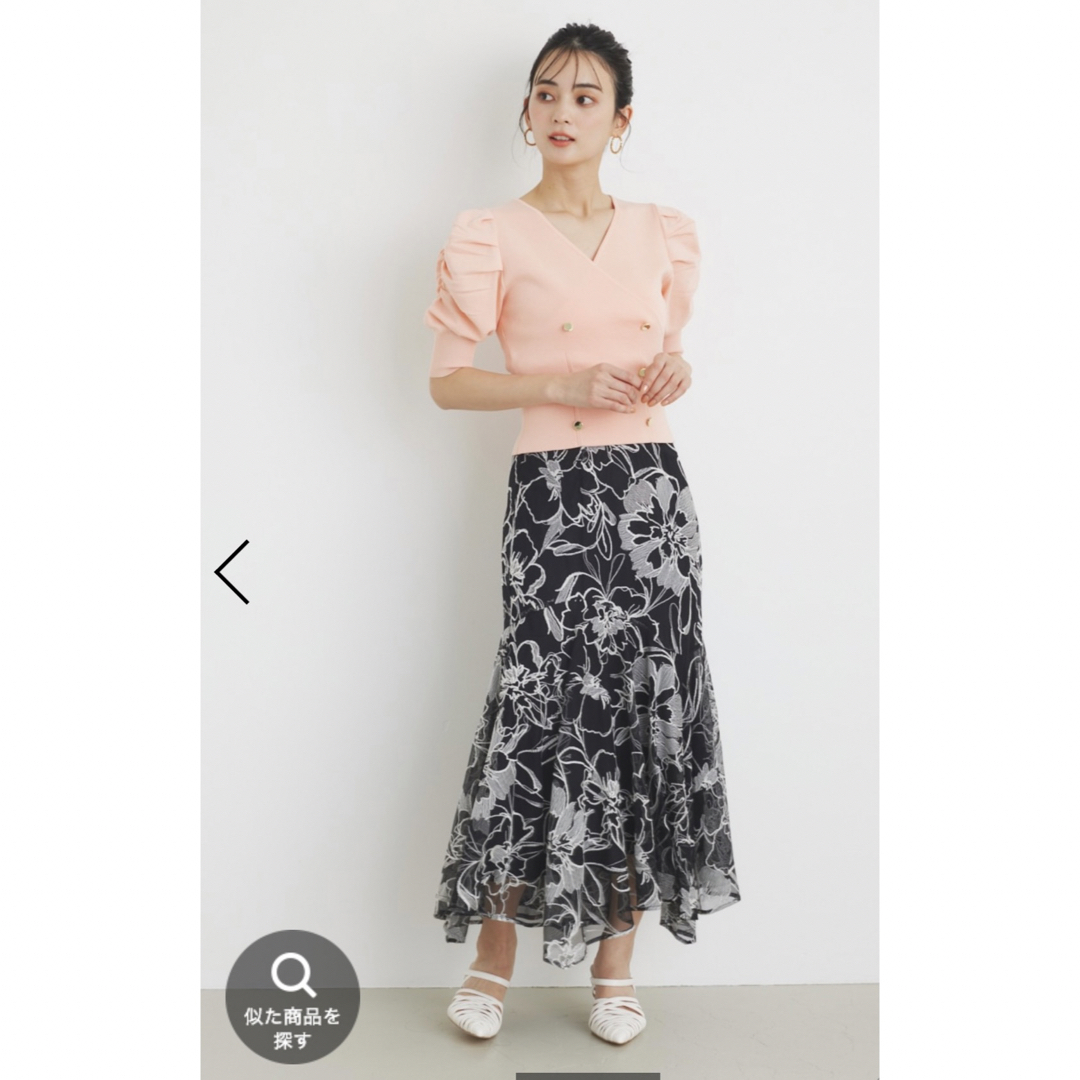 rienda(リエンダ)の新品！rienda WボタンパフSLV Knit TOP レディースのトップス(ニット/セーター)の商品写真