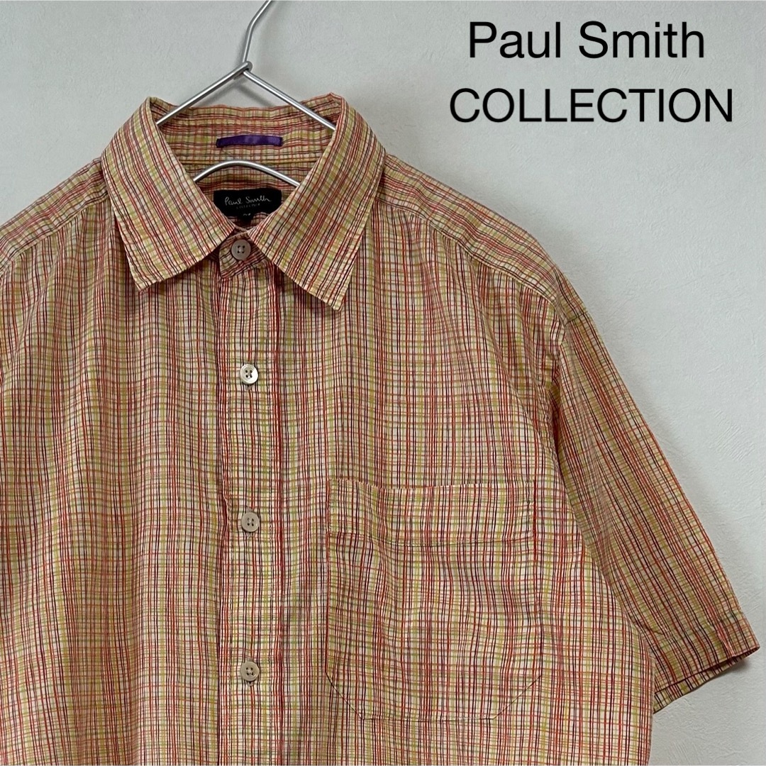 Paul Smith - 美品 90s Paul Smith 半袖シャツ チェック オレンジ 茶の 