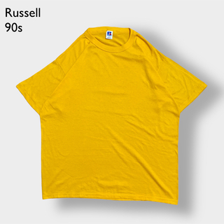 ラッセルアスレティック(Russell Athletic)の【Russell】90s USA製 無地 Tシャツ XL シングルステッチ 古着(Tシャツ/カットソー(半袖/袖なし))