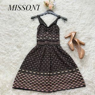 冬の華 美品 MISSONI ミッソーニ ワンピース ドレス ラメ 40