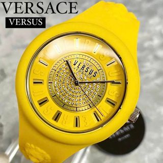 ヴェルサーチ(VERSACE)のキラキラ!ヴェルサス ヴェルサーチ 腕時計 シリコン イエロー 新品ユニセックス(腕時計)