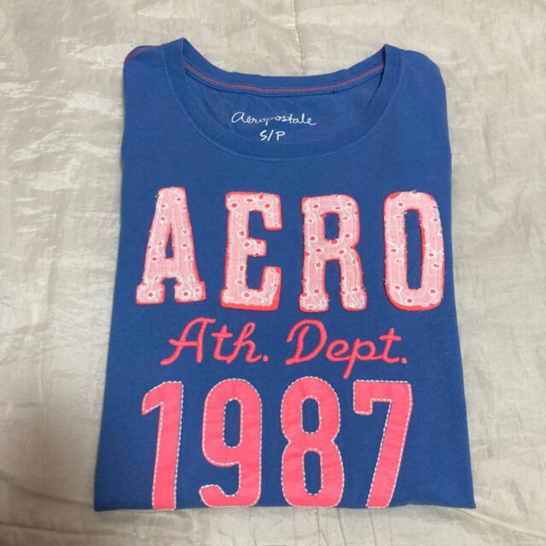 AEROPOSTALE(エアロポステール)の美品☆エアロポステールＴシャツ2着セットブルー白ホリスターアメリカンイーグル レディースのトップス(Tシャツ(半袖/袖なし))の商品写真