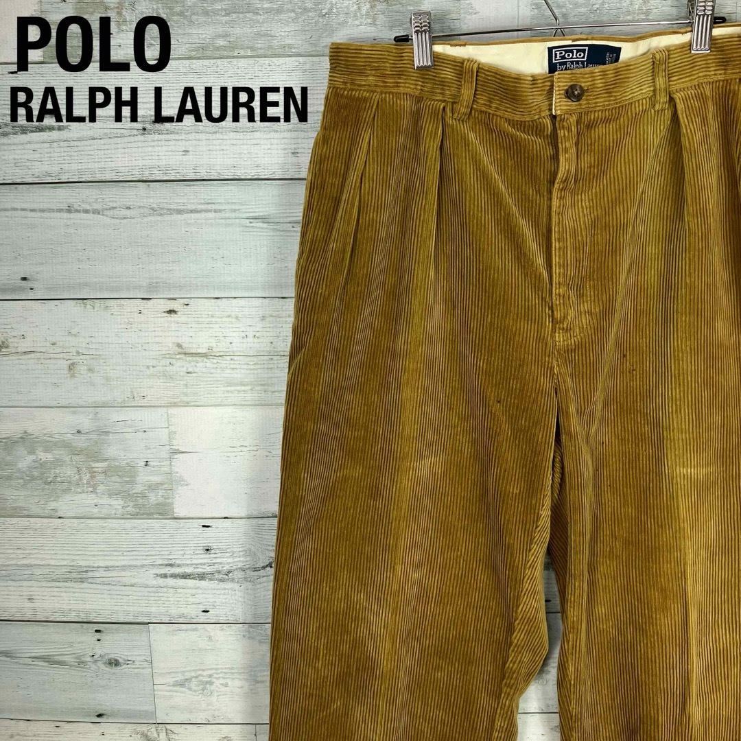 POLO RALPH LAUREN - ポロラルフローレン w36 90s 太畝 ツータック ...