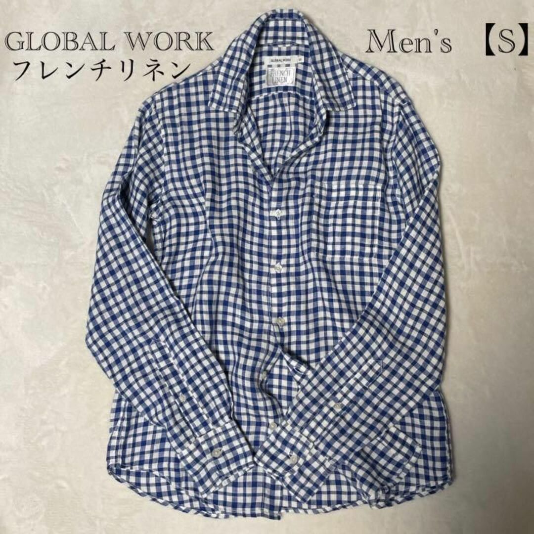 グローバルワーク チェックシャツ S パープルイエロー 美品 - シャツ