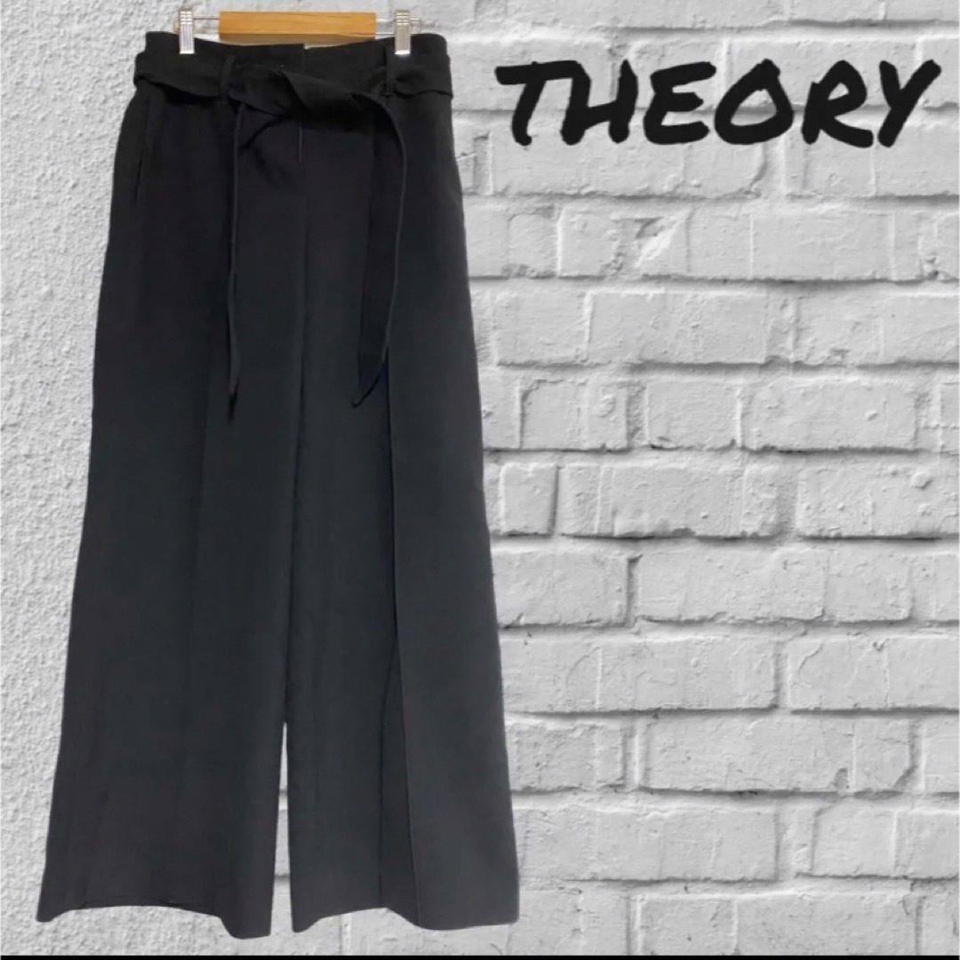 theory(セオリー)のセオリー 黒　ワイドパンツ　0 S  ブラック レディースのパンツ(カジュアルパンツ)の商品写真