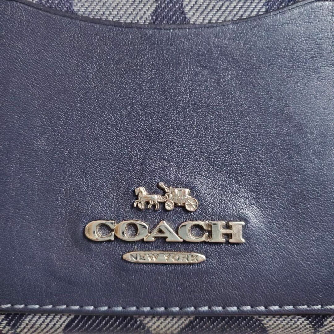 コーチ COACH 長財布 デニム シグネチャー ネイビー系 良品・ 3