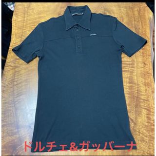 ドルチェアンドガッバーナ(DOLCE&GABBANA)のドルチェ&ガッバーナ　ポロシャツ半袖46(M)ブラック色(ポロシャツ)