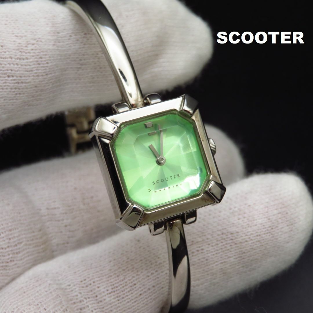 SEIKO - SCOOTER ブレスレットウォッチ カットガラス グリーンの SEIKO - SCOOTER ブレスレットウォッチ カットガラス グリーンの