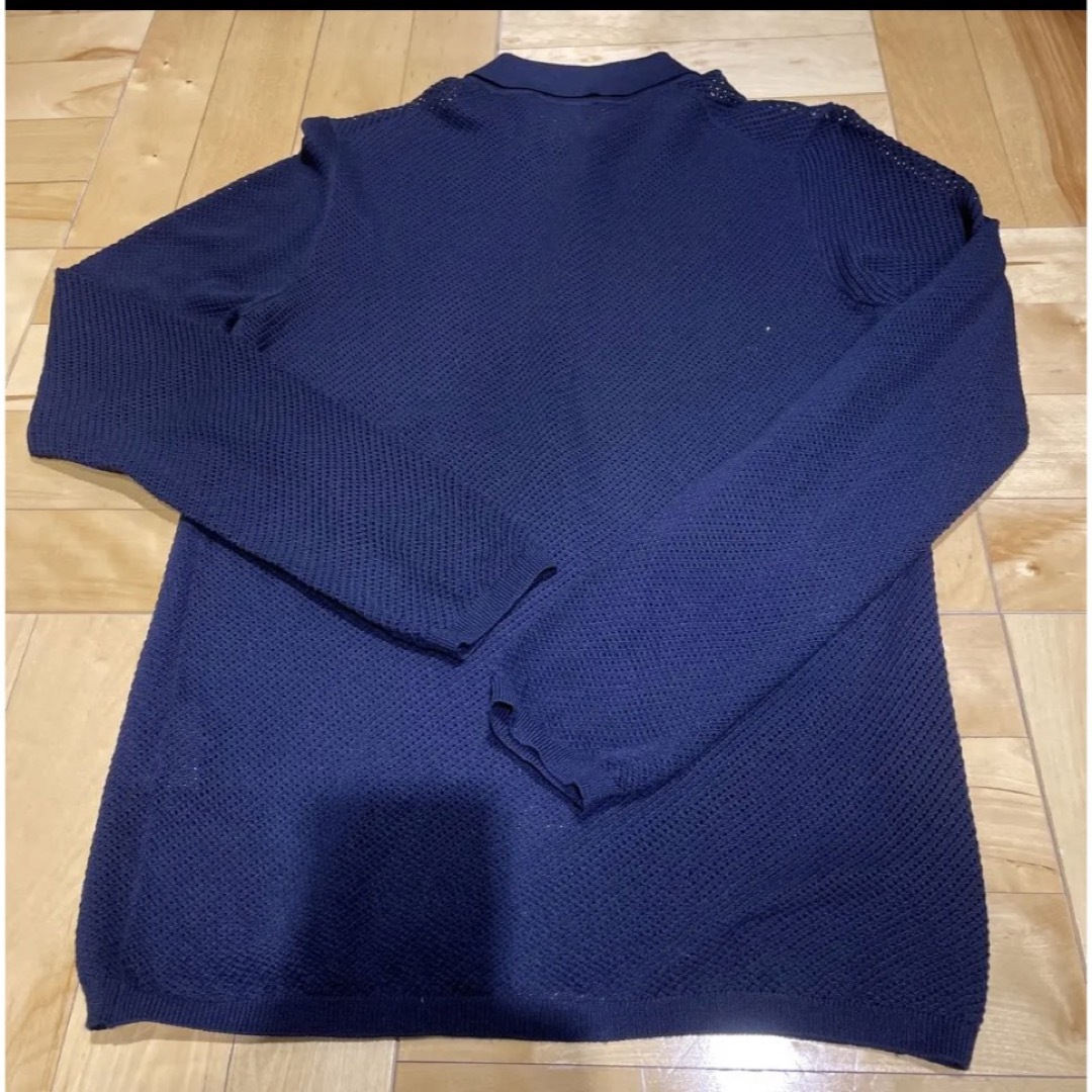 プラダ　ウール100%メッシュ編みシャツセーター　ブラック色
