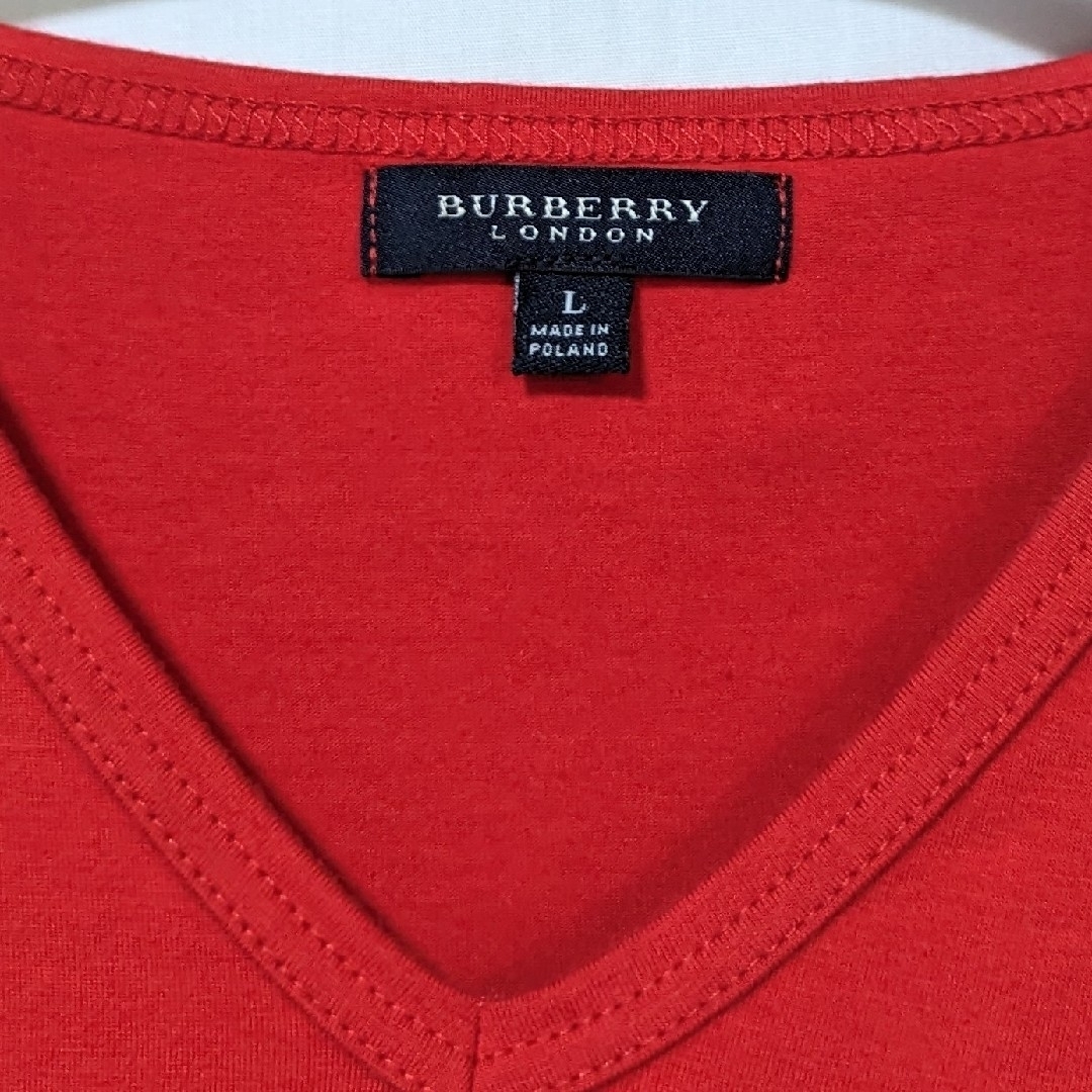 BURBERRY(バーバリー)のBURBERRY LONDON バーバリーロンドン 半袖シャツ チェック 赤 L レディースのトップス(Tシャツ(半袖/袖なし))の商品写真