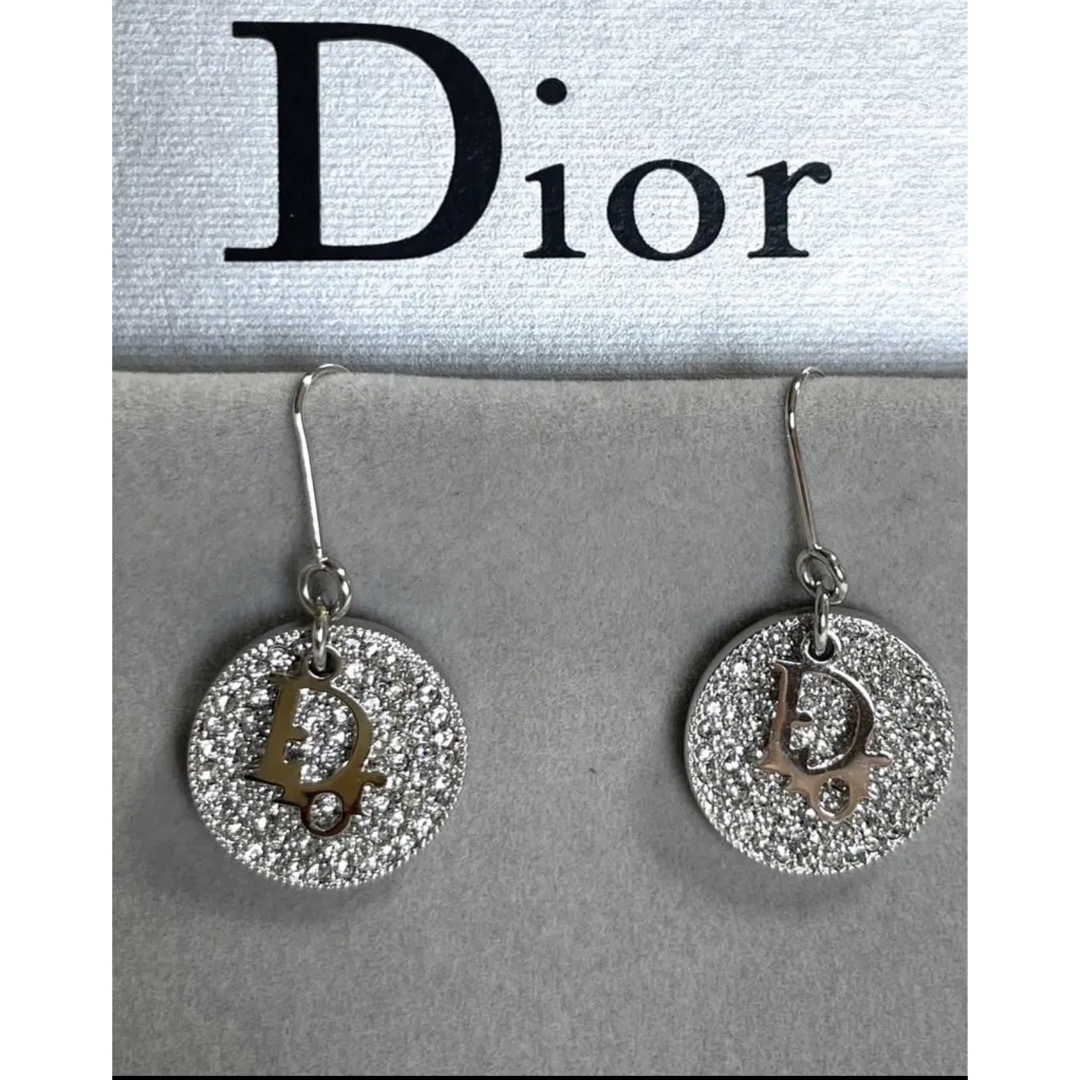 クリスチャンディオール クレール ディー リュヌ CDロゴ ラインストーン ピアス ゴールド E1715CDLCY 箱付 Christian Dior（新品・未使用品）