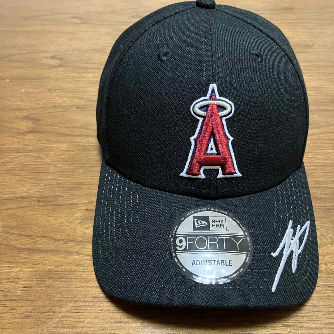 込 限定☆NewEra 9Fortyエンゼルス大谷選手サイン刺繍入り☆ブラック