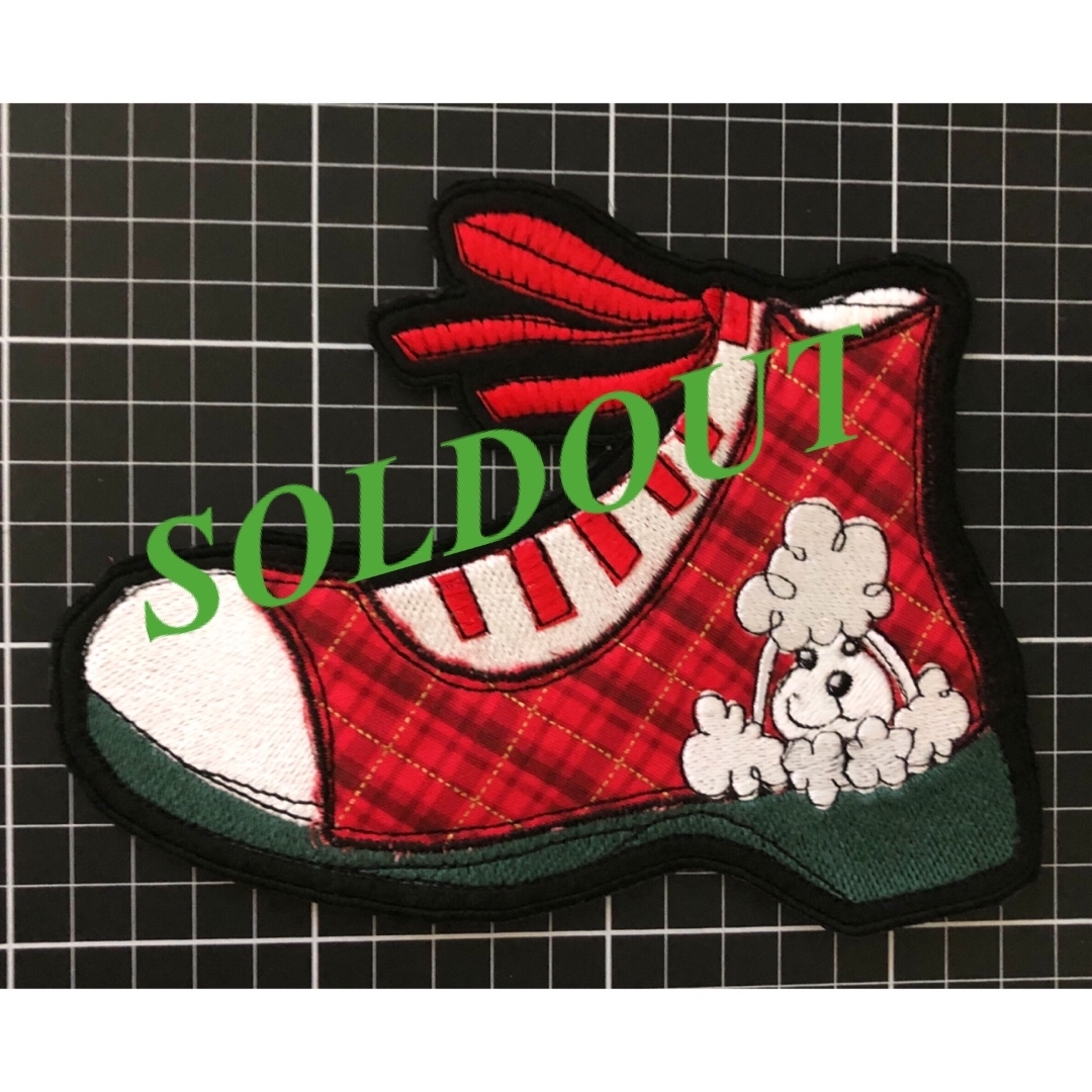 ロラライハリス プードル 靴 スニーカー 刺繍 ワッペン 生地 - 各種パーツ