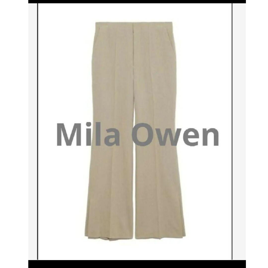 Mila Owen(ミラオーウェン)のMila Owen リネン センターコバフレアパンツ レディースのパンツ(カジュアルパンツ)の商品写真