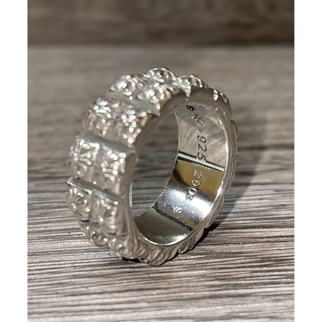 クロムハーツ好きに　シルバー925 ダブルピートパンク　リング メンズのアクセサリー(リング(指輪))の商品写真