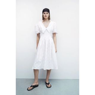 ザラ(ZARA)の【即日発送！】【ZARA】ボリュームスリーブ付きミディ丈ワンピース(ロングワンピース/マキシワンピース)