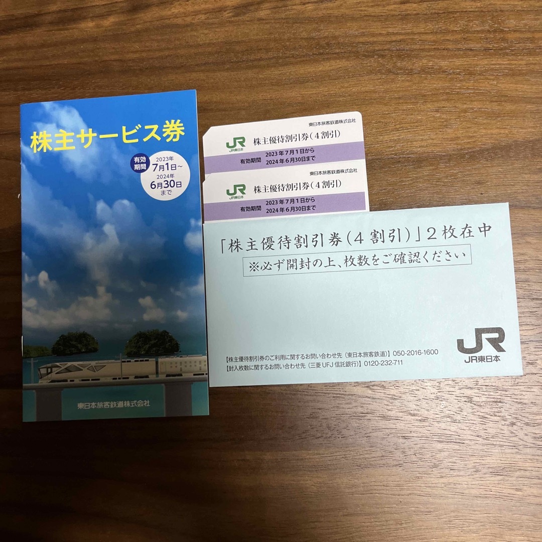 4枚！JR東日本株主優待割引券と株主サービス券一冊