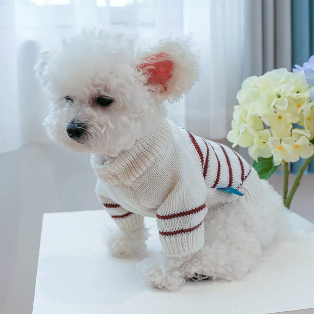 【色: ベージュ】YSIMPAONK犬 服 冬 セーター ドッグウェア ニットセ 1