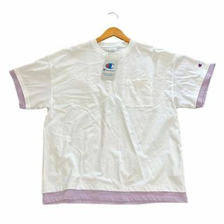 チャンピオン(Champion)の【新品】Champion　胸ポケット　Tシャツ　ホワイト　L(Tシャツ/カットソー(半袖/袖なし))