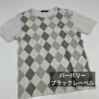 バーバリーブラックレーベル(BURBERRY BLACK LABEL)のバーバリー　ブラックレーベル　Tシャツ　カットソー　アーガイル　チェック柄　古着(Tシャツ/カットソー(半袖/袖なし))