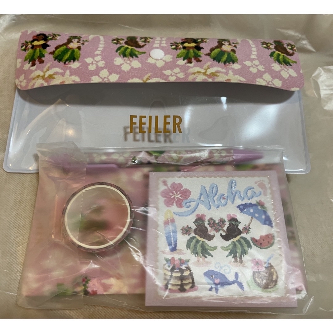 FEILER(フェイラー)のフェイラー マナマナ メッシュポーチ ハンカチ InRedペンケース＆文具セット レディースのファッション小物(ハンカチ)の商品写真