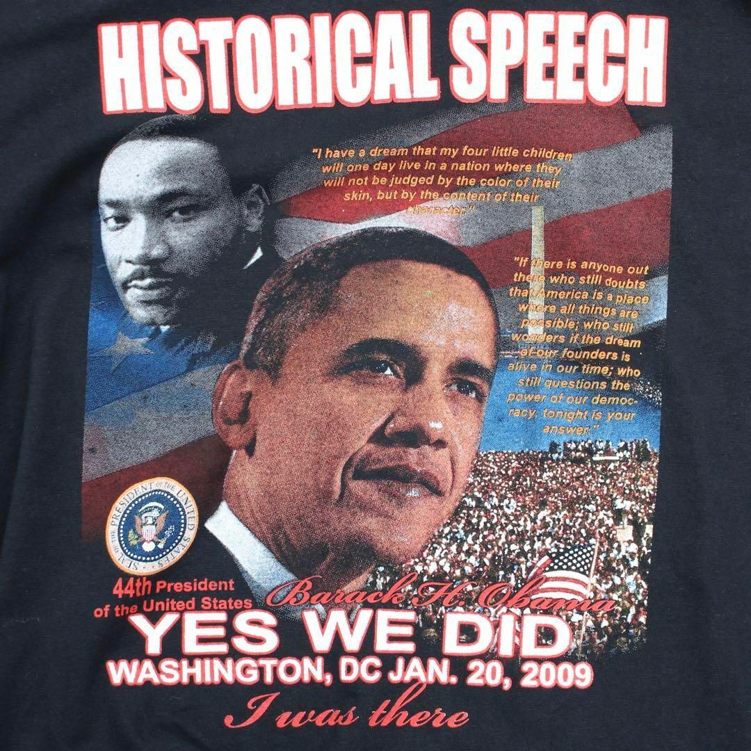 キング牧師 × オバマ元大統領"HISTORICAL SPEECH"古着Tシャツ メンズのトップス(Tシャツ/カットソー(半袖/袖なし))の商品写真