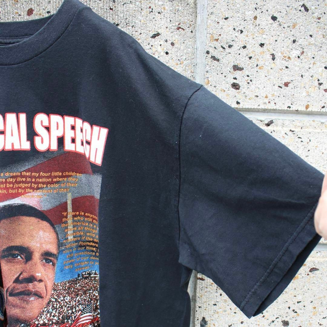 キング牧師 × オバマ元大統領"HISTORICAL SPEECH"古着Tシャツ メンズのトップス(Tシャツ/カットソー(半袖/袖なし))の商品写真