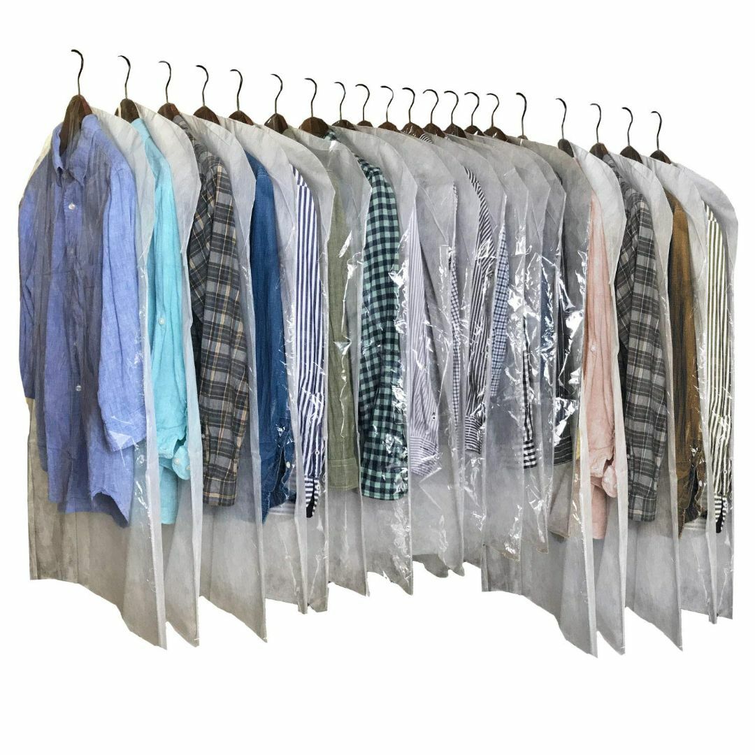 イニコライフ 洋服 カバー 日本製 20枚組 通常15枚+ロング5枚 クリアタイ
