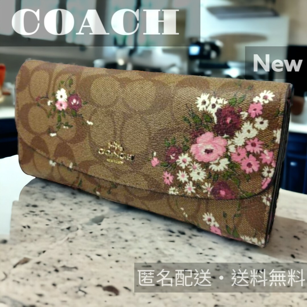 ⏹️未使用⏹️F29395 COACH コーチ 長財布 花柄エンベロープ 2