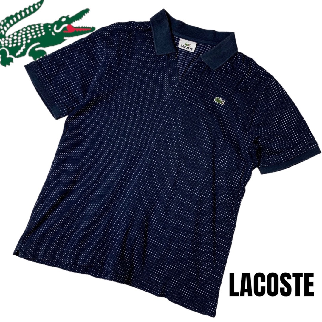 LACOSTE - 【美品✨】ラコステ ポロシャツ 半袖 紺 M ネイビーの通販