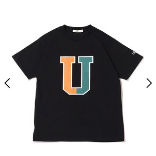 アグ(UGG)のUGG 2トーンハーフロゴTシャツ BLACK 22FW-I(Tシャツ/カットソー(半袖/袖なし))