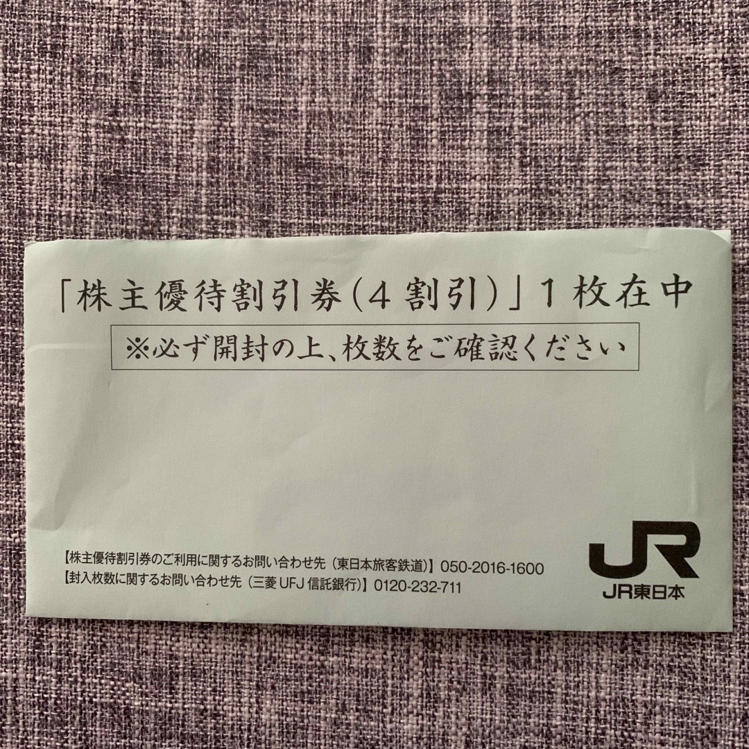 JR(ジェイアール)のJR東日本　株主優待4割引券 チケットの優待券/割引券(その他)の商品写真