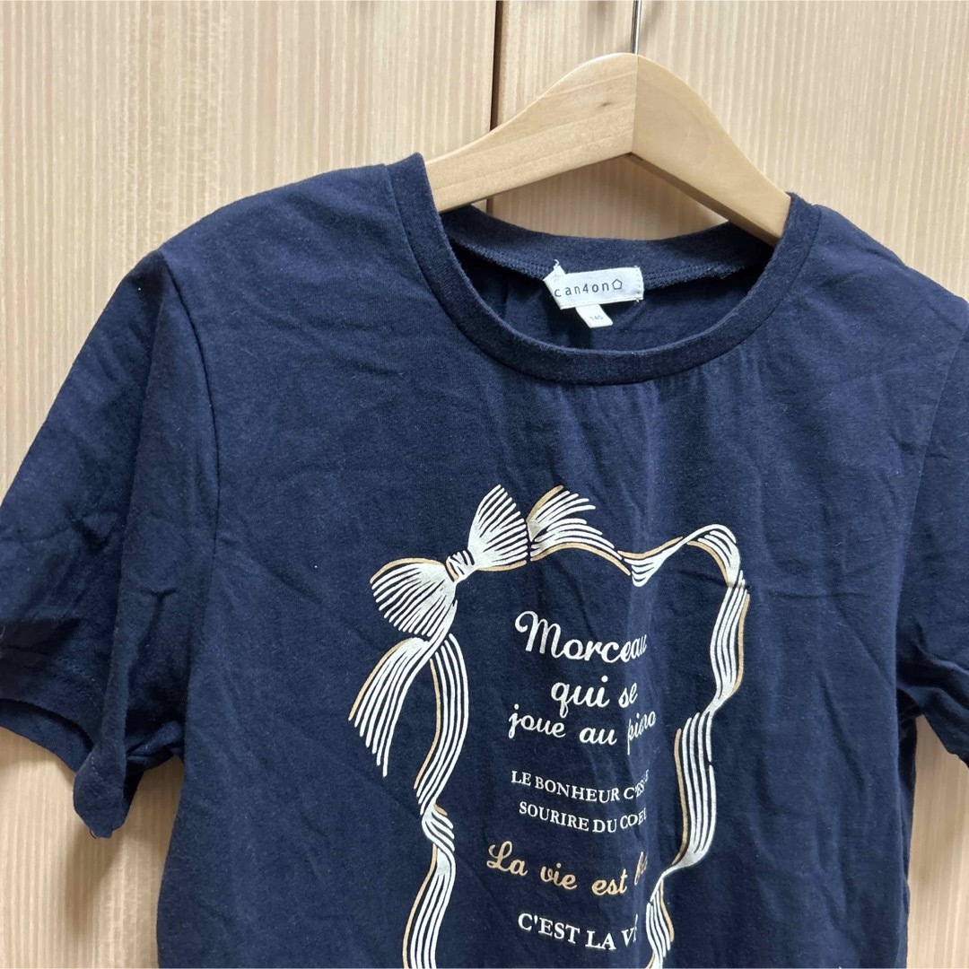 3can4on ★ 半袖Tシャツ　ネイビー　バックプリント　サイズ140