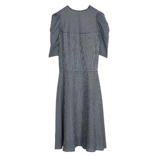 アメリヴィンテージ(Ameri VINTAGE)のAMERI GINGHAM CHECK PUFF SLEEVE DRESS(ロングワンピース/マキシワンピース)