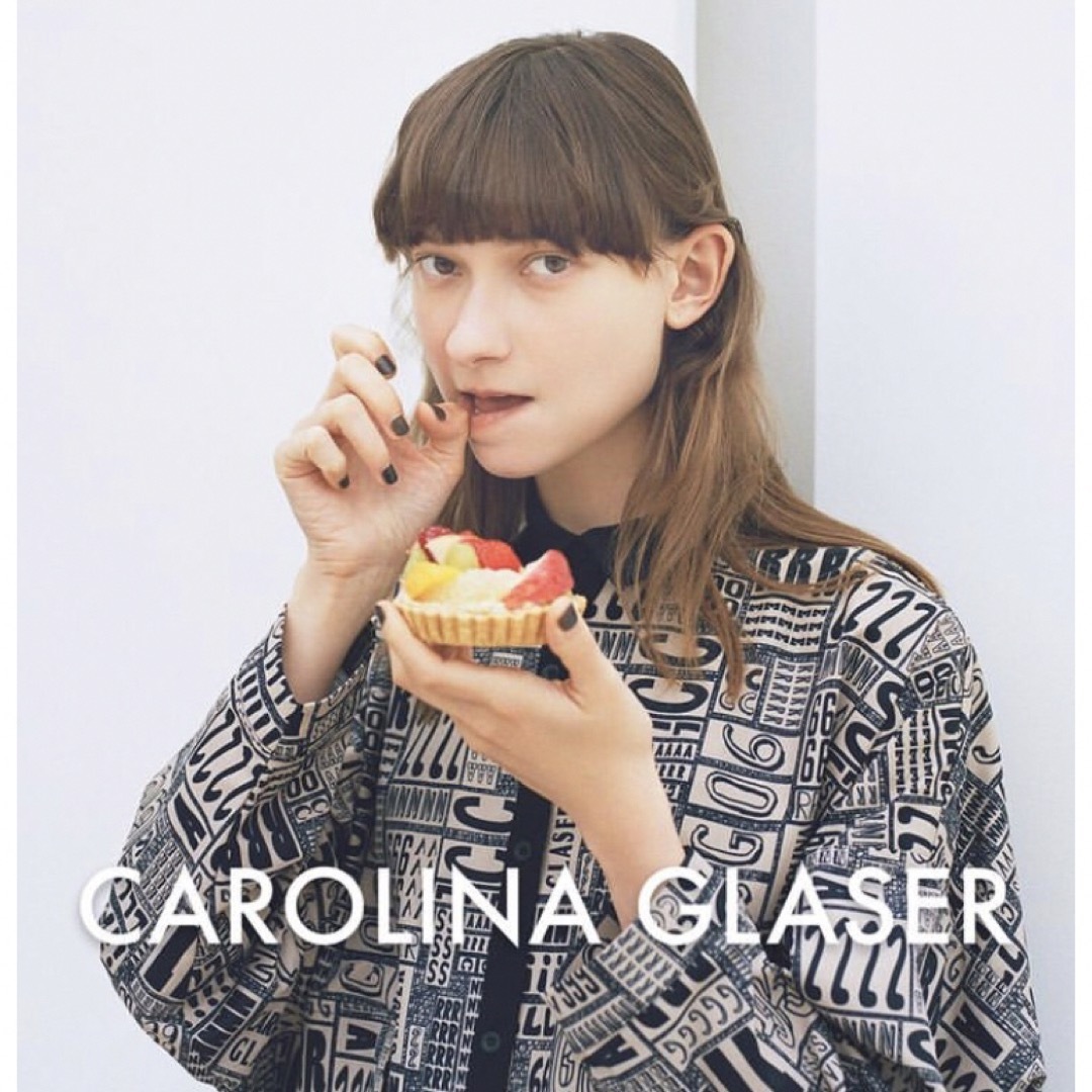 新品★CAROLINA GLASER ロゴプリント シャツワンピース★