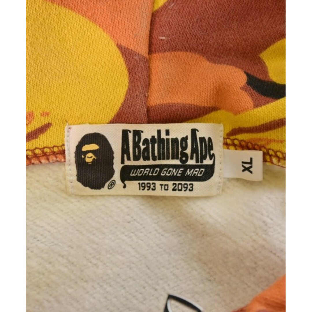 A BATHING APE パーカー XL 茶x黄x黒等(総柄)