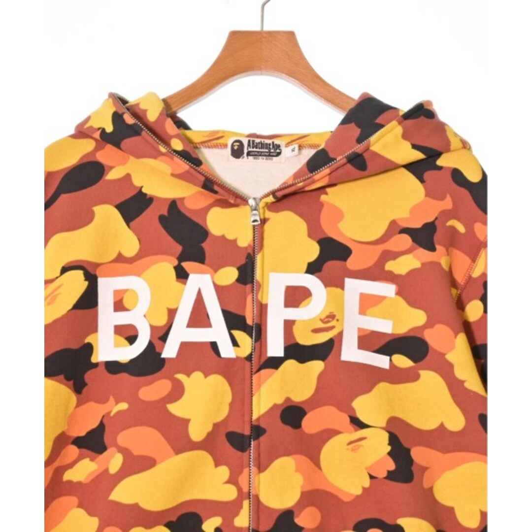 A BATHING APE パーカー XL 茶x黄x黒等(総柄)