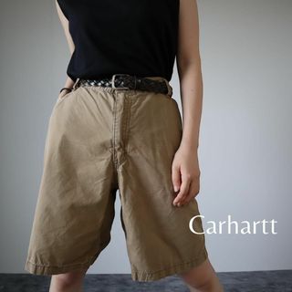 カーハート(carhartt)の【カーハート】リップストップ ワイド ルーズ ワークショーツ W40 キャメル(ショートパンツ)