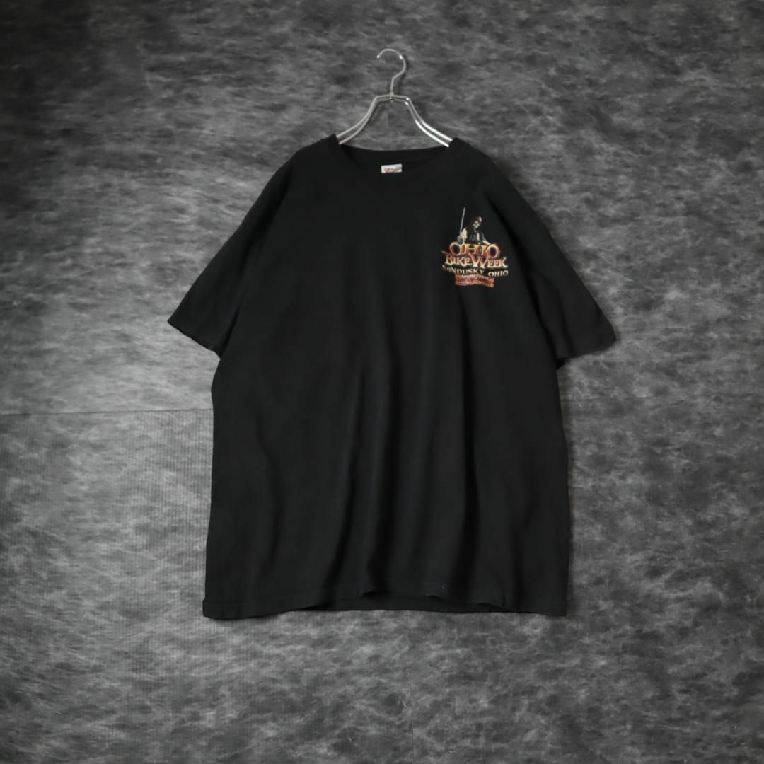 【00’s】バイクイベント ロック ファンキー プリント Tシャツ 黒 XL 6